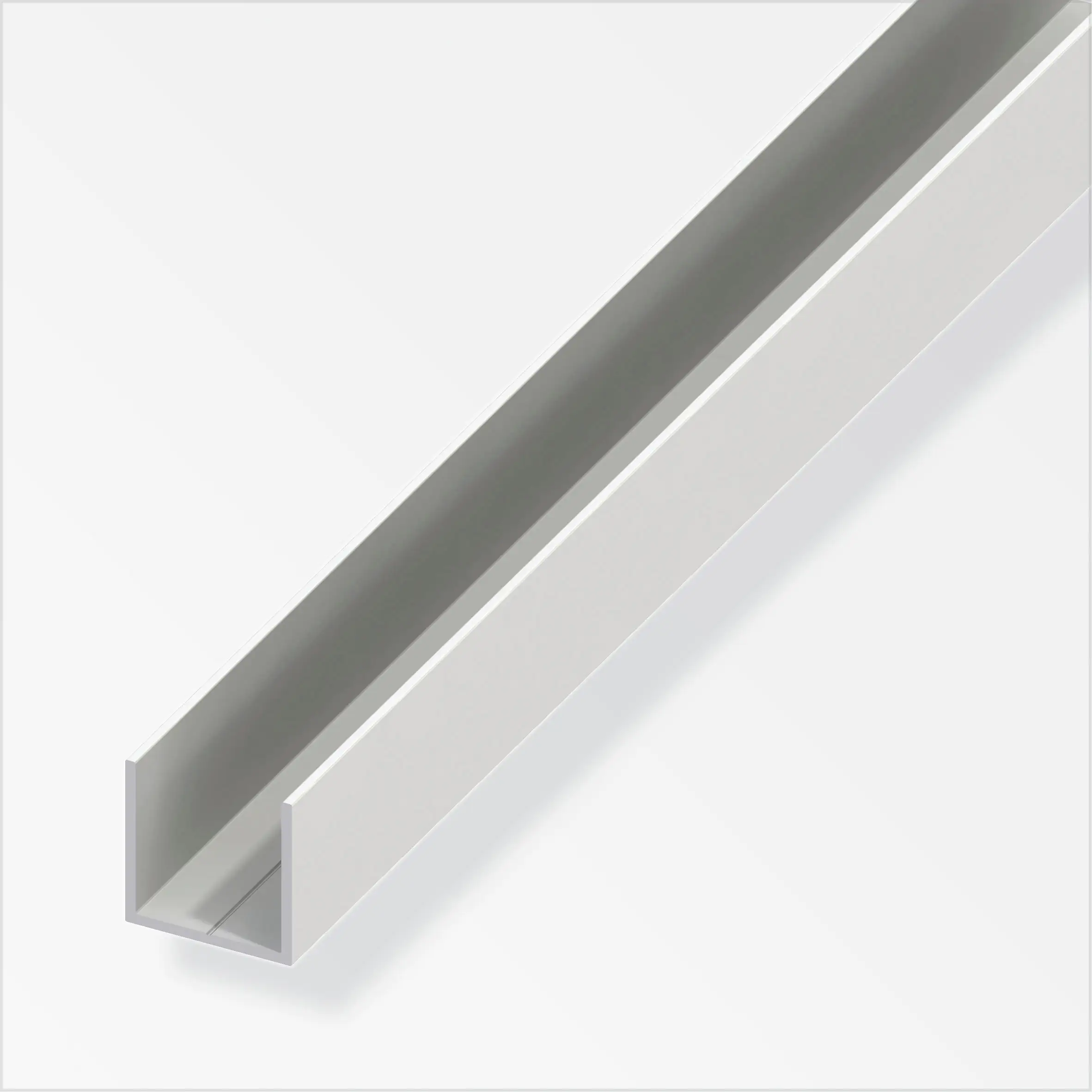 alfer Quadrat-U 1 m, 23.5 x 1.5 mm PVC (Kunststoff) glatt weiss