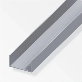 alfer Rechteck-U 1 m, 35.5 x 65.6 x 2.4 mm Aluminium roh blank