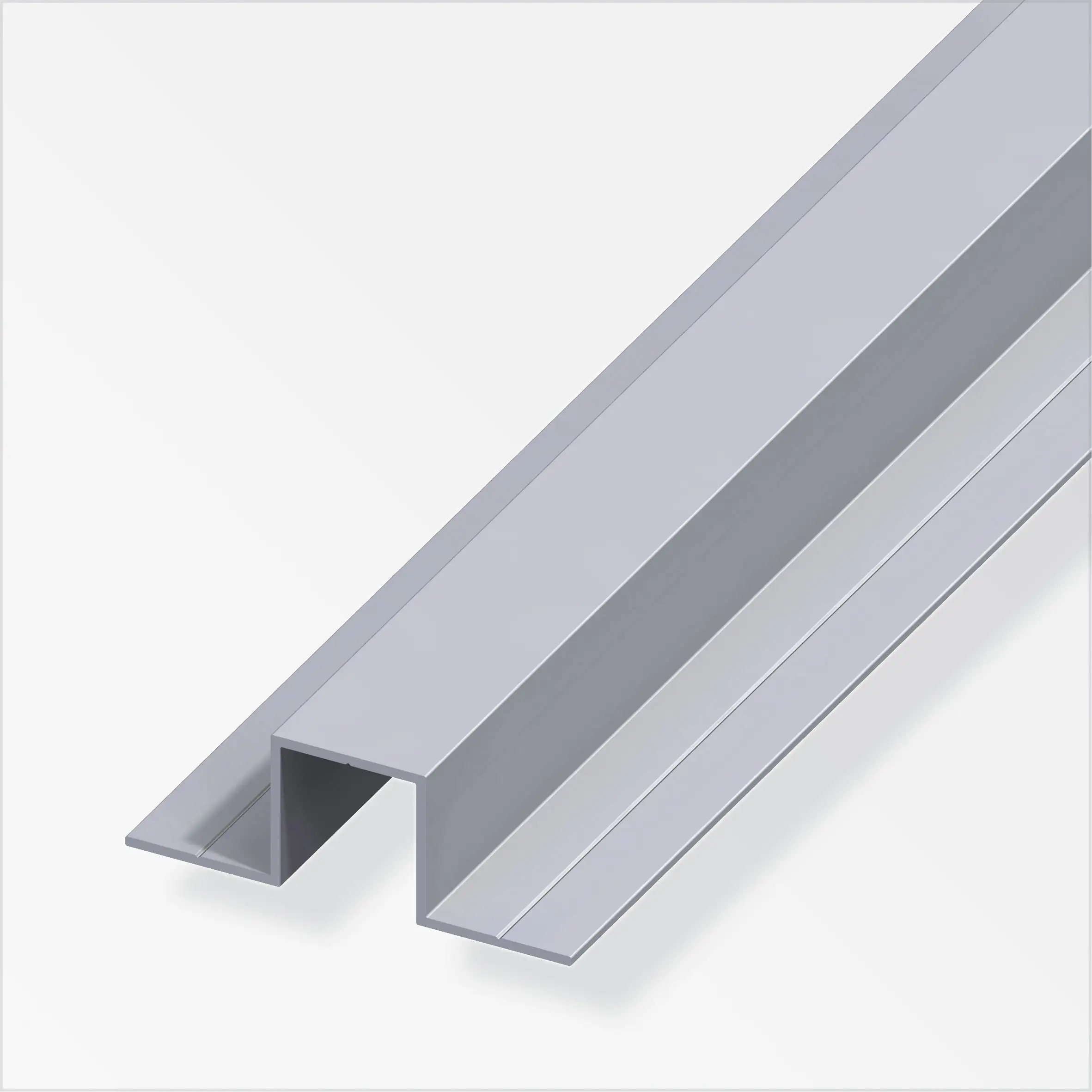 alfer Quadrat-U, 2 Schenkel 180º 1 m, 23.5 x 67.5 x 1.5 mm Alu roh blank