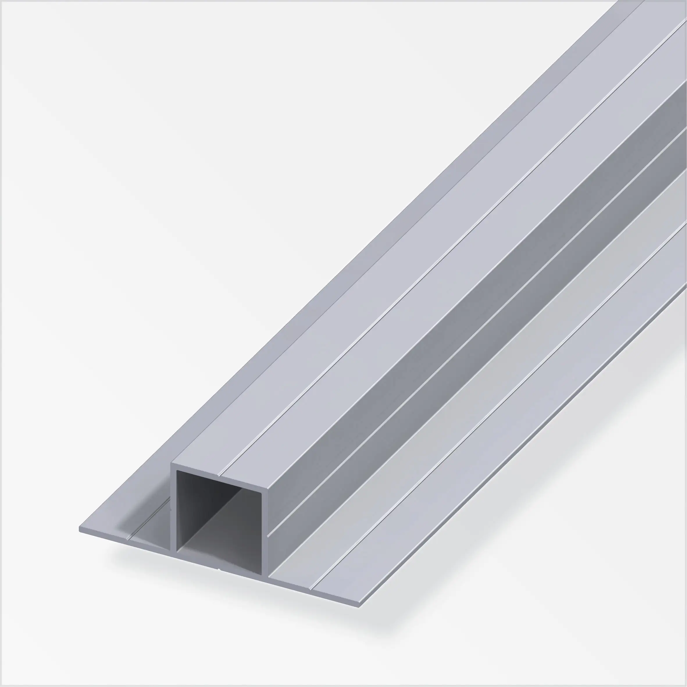 alfer Quadratrohr, 2 Schenkel 180º 1 m, 23.5 x 67.5 x 1.5 mm Alu roh blank