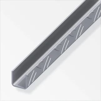 alfer Quadrat-U 1 m, 23.5 mm Aluminium roh blank