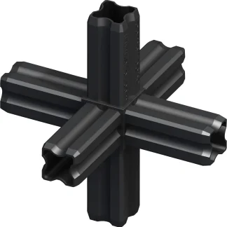 alfer Knoten-Verbinder 90º, 6 Zapfen 23.5 mm Kunststoff glatt schwarz