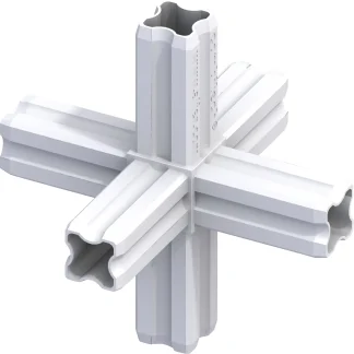alfer Knoten-Verbinder 90º, 6 Zapfen 23.5 mm 23.5 mm Kunststoff glatt weiss