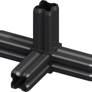 alfer Knoten-Verbinder 90º, 4 Zapfen 23.5 mm Kunststoff glatt schwarz