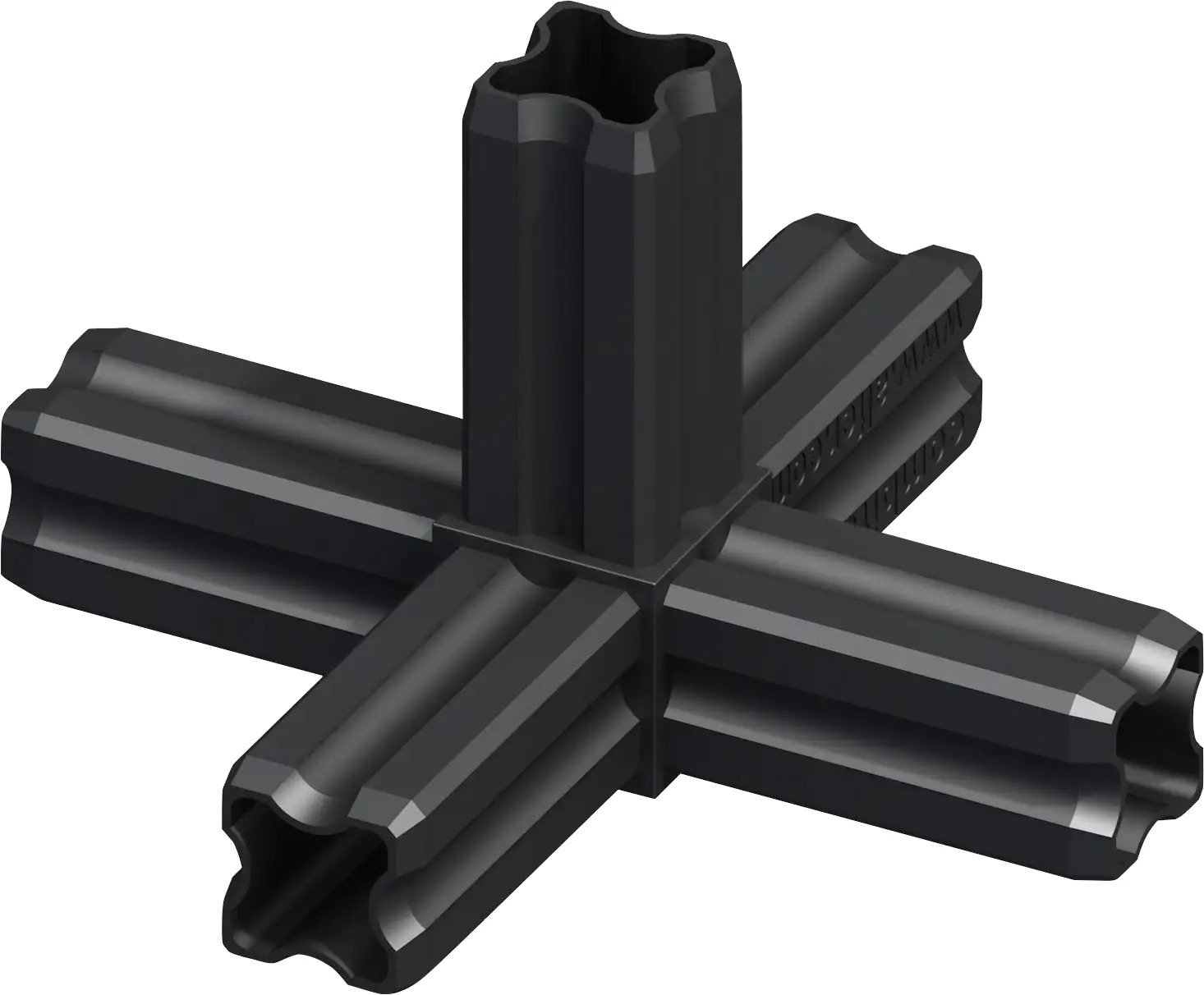 alfer Knoten-Verbinder 90º, 5 Zapfen 23.5 mm Kunststoff glatt schwarz