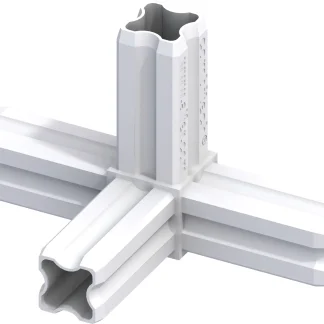 alfer Knoten-Verbinder 90º, 4 Zapfen 23.5 mm Kunststoff glatt weiss