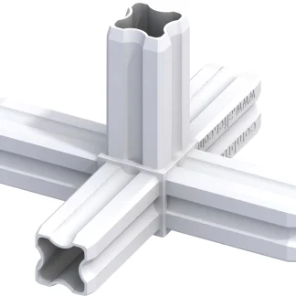 alfer Knoten-Verbinder 90º, 5 Zapfen 23.5 mm Kunststoff glatt weiss