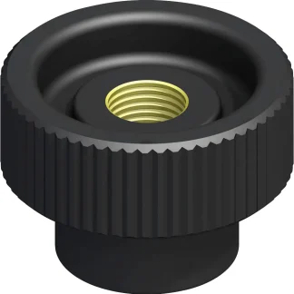 alfer Rändelmutter mit Gewinde M5 PVC (Kunststoff) glatt schwarz