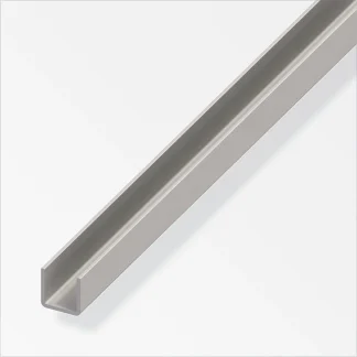 alfer U-Profil 1 m, 20 x 20 x 1.5 mm Stahl roh natur