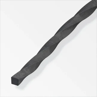 alfer Vierkantstange, gewunden 1 m, 12 mm Stahl roh natur