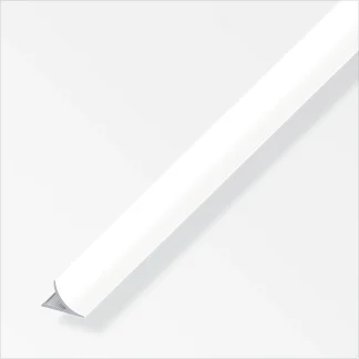 alfer Randfugeabdeckprofil 1 m, 12 x 17 mm Alu beschichtet brillantweiss