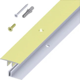 alfer Übergangs-Profil und Träger-Profil 1 m, 33 x 7 - 15 mm Alu  messing