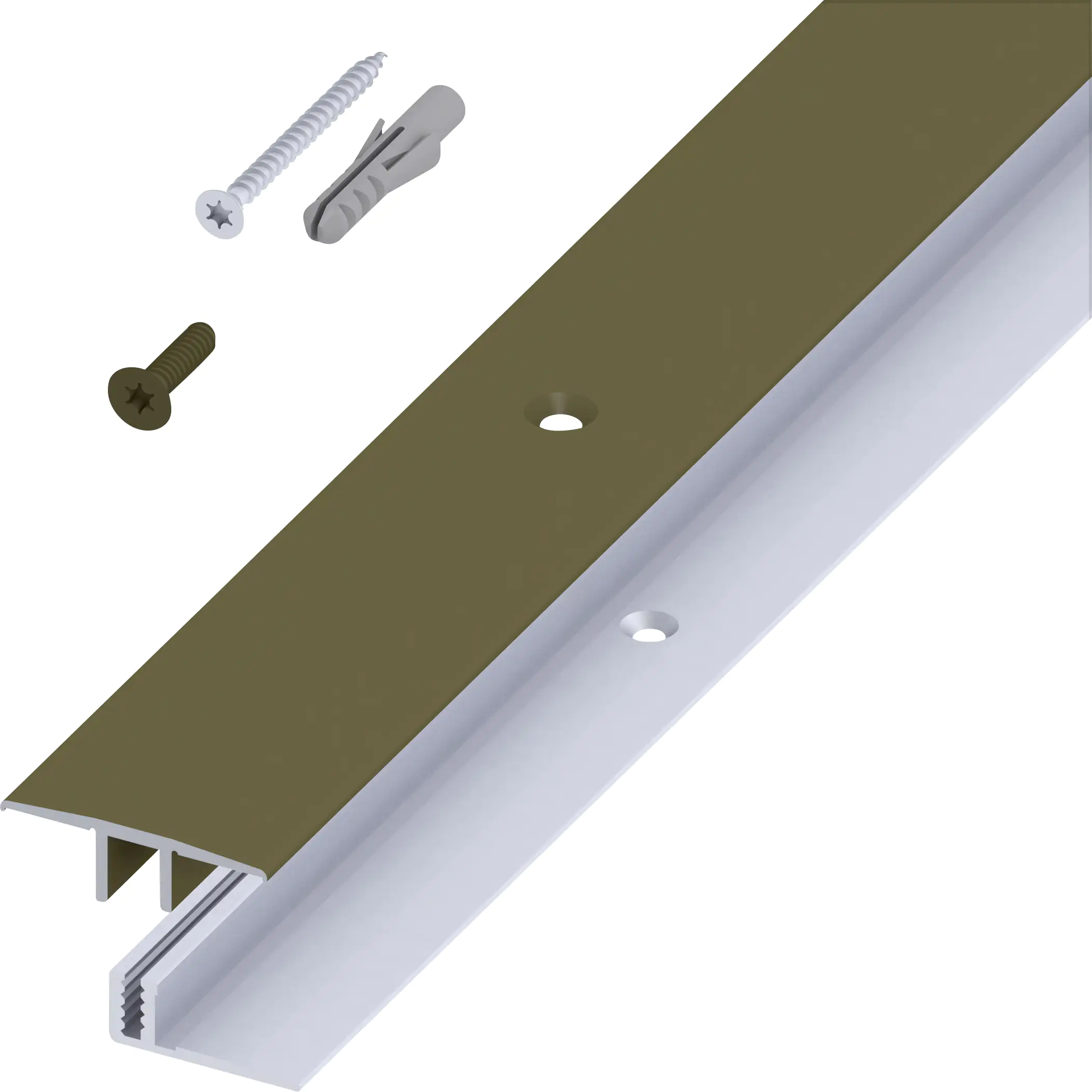 alfer Übergangs-Profil und Träger-Profil 1 m, 33 x 7 - 15 mm Alu bronze