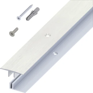 alfer Übergangs-Profil und Träger-Profil 2 m, 33 x 7 - 15 mm Alu gebürstet