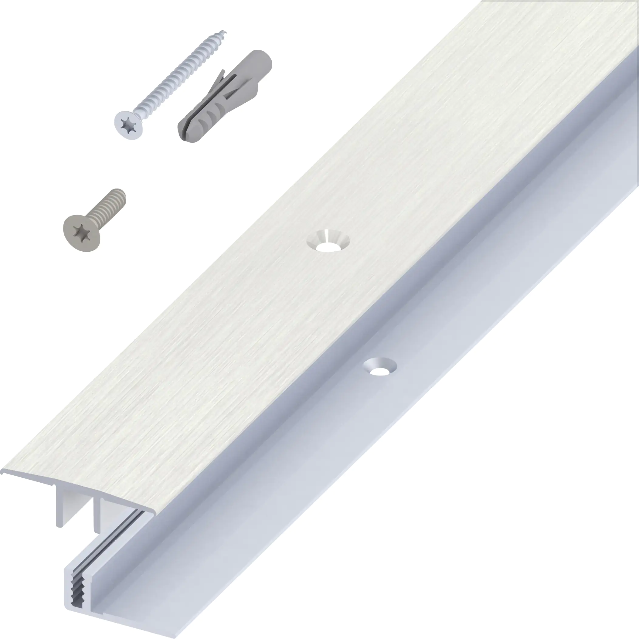 alfer Übergangs-Profil und Träger-Profil 2 m, 33 x 7 - 15 mm Alu gebürstet