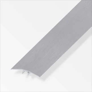 alfer Übergangs-Profil 1 m, 46 mm Aluminium eloxiert gebürstet grau, grau