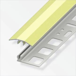 alfer Übergangs-Profil 1 m, 25 x 7 mm Aluminium eloxiert messing