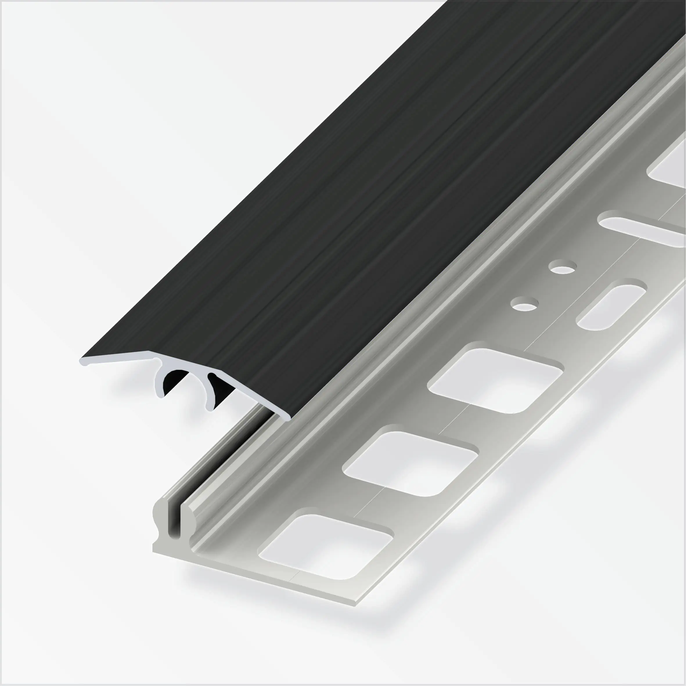 alfer Übergangs-Profil 1 m, 25 x 7 mm Alu eloxiert gebürstet schwarz