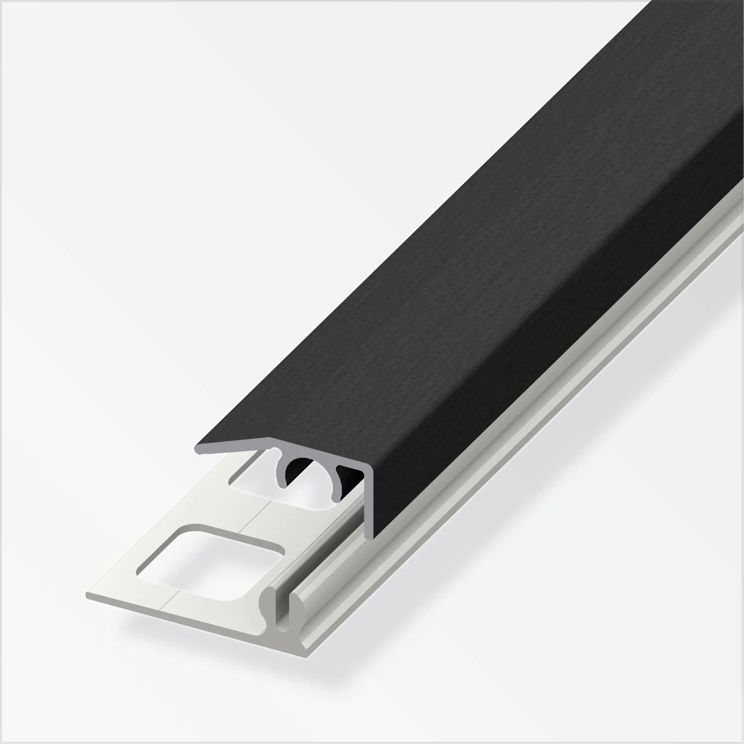 alfer Abschluss-Profil 1 m, 19.5 x 7 mm Alu eloxiert gebürstet schwarz