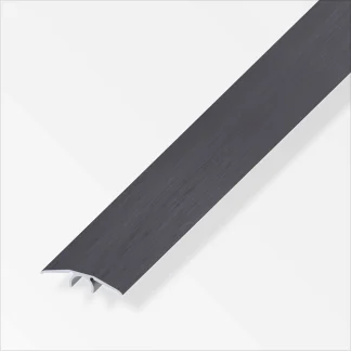 alfer Übergangs-Profil 2 m, 33 mm Aluminium eloxiert gebürstet dunkelgrau