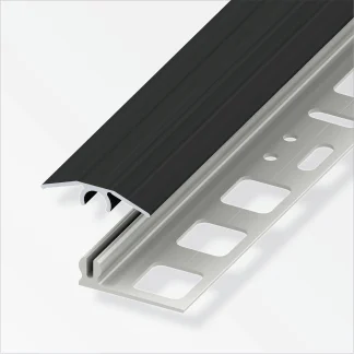 alfer Übergangs-Profil 2 m, 25 x 7 mm Aluminium eloxiert gebürstet schwarz