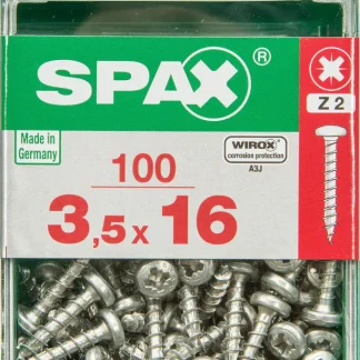 Spax Universalschrauben 3.5 x 16 mm PZ 2 Rundkopf - 100 Stk.