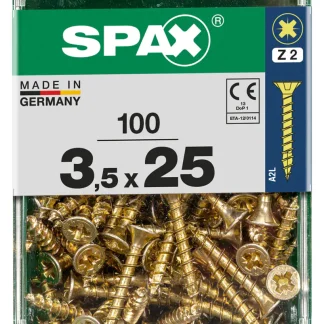 Spax Universalschrauben 3.5 x 25 mm PZ 2 Senkkopf - 100 Stk.