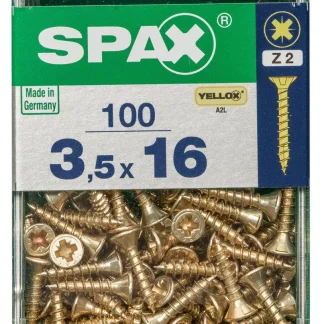 Spax Universalschrauben 3.5 x 16 mm PZ 2 Senkkopf - 100 Stk.