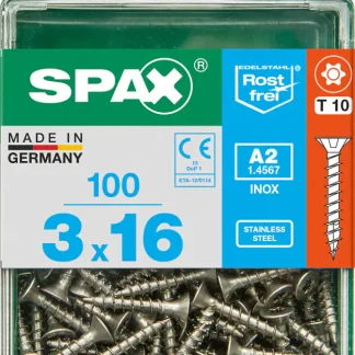 Spax Universalschrauben 3.0 x 16 mm TX 10 Senkkopf - 100 Stk.