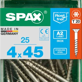 Spax Universalschrauben 4.0 x 45 mm TX 20 - 25 Stk.