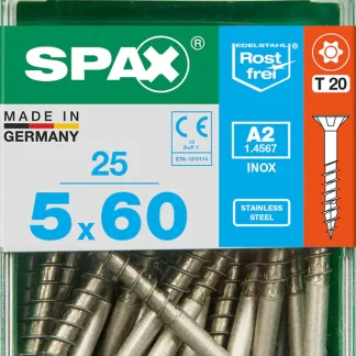 Spax Universalschrauben 5.0 x 60 mm TX 20 Senkkopf - 25 Stk.
