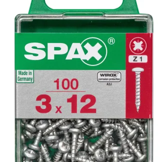 Spax Universalschrauben 3.0 x 12 mm TX 10 Rundkopf- 100 Stk.