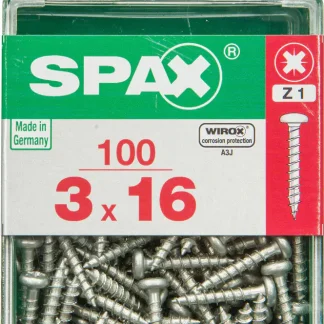 Spax Universalschrauben 3.0 x 16 mm TX 10 Rundkopf - 100 Stk.