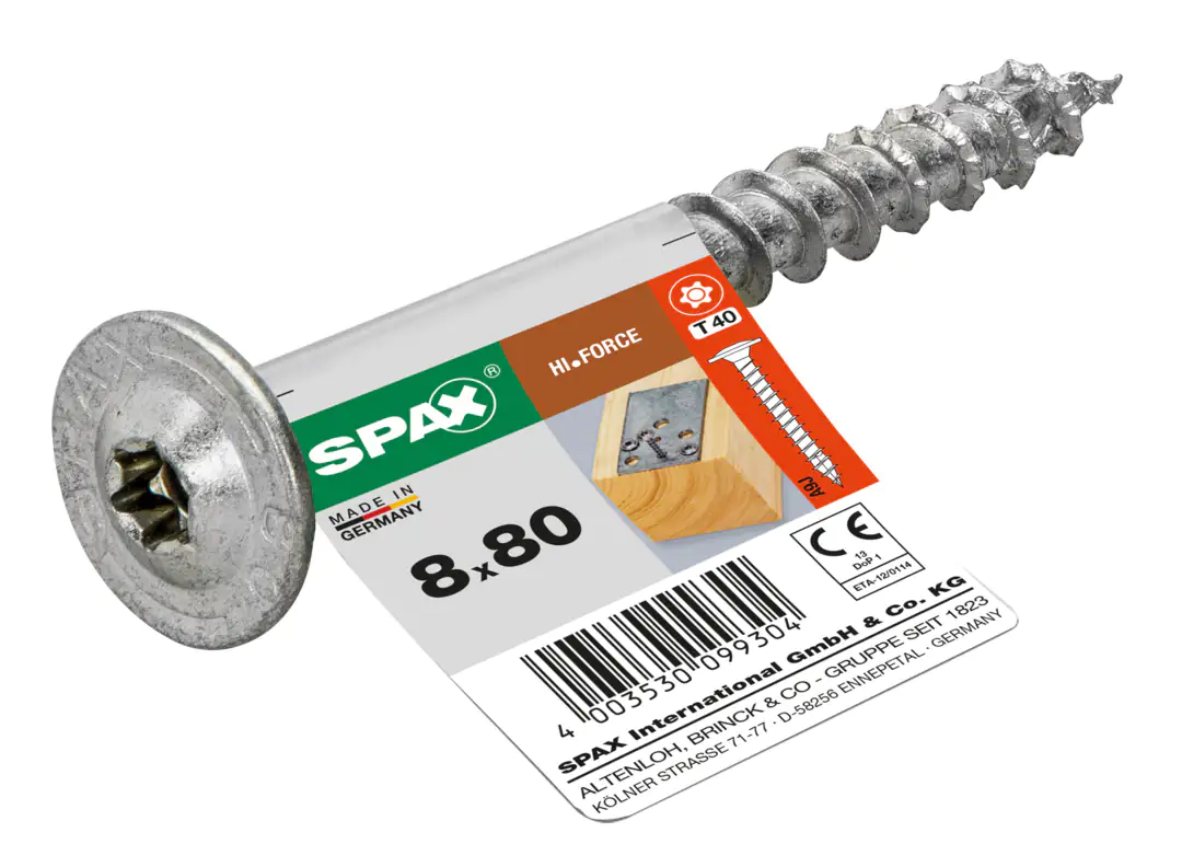 Spax Holzbauschrauben 8.0 x 80 mm TX 40 - 1 Stk.