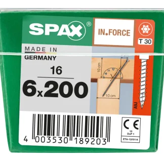 Spax Holzbauschrauben 6.0 x 200 mm TX 30 Zylinderkopf - 16 Stk.