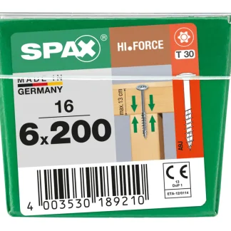 Spax Holzbauschrauben 6.0 x 200 mm TX 30 Tellerkopf - 16 Stk.