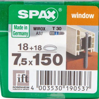 Spax Rahmenanker 7.5 x 150 mm TX 30 - 18 Stk.