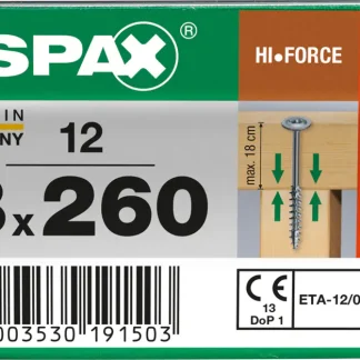 Spax Holzbauschrauben 8.0 x 260 mm TX 40 - 12 Stk.