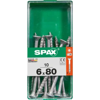 Spax Universalschrauben 6.0 x 80 mm TX 30 Senkkopf - 10 Stk.