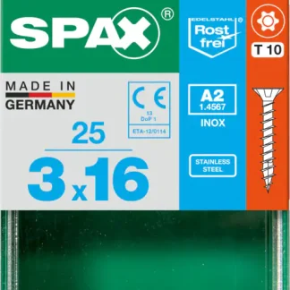 Spax Universalschrauben 3.0 x 16 mm TX 10 Senkkopf - 25 Stk.