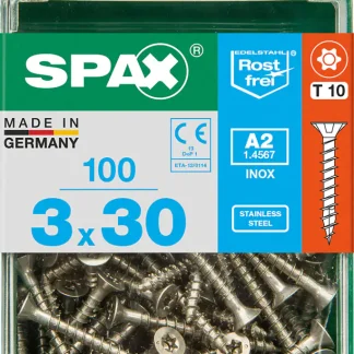 Spax Universalschrauben 3.0 x 30 mm TX 10 Senkkopf - 100 Stk.