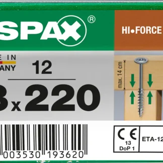 Spax Holzbauschrauben 8.0 x 220 mm TX 40 - 12 Stk.