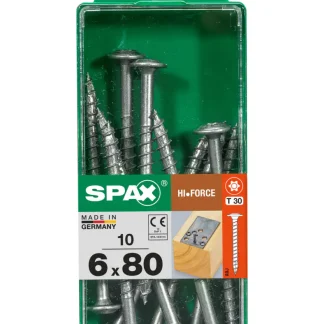 Spax Holzbauschrauben 6.0 x 80 mm TX 30 Tellerkopf - 10 Stk.
