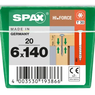Spax Holzbauschrauben 6.0 x 140 mm TX 30 Tellerkopf - 20 Stk.