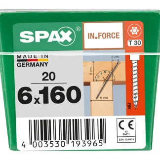 Spax Holzbauschrauben 6.0 x 160 mm TX 30 - 10 Stk.