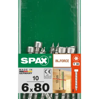 Spax Holzbauschrauben 6.0 x 80 mm TX 30 Zylinderkopf - 10 Stk.