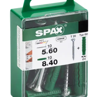 Spax Universalschrauben + Dübel 5.0 x 60 mm TX 20 10 Schrauben + 10 Dübel