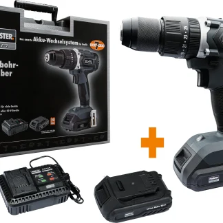 Primaster Pro Akku-Schlagbohrschrauber PAS20-S 20 V mit 2x Akku & Ladegerät