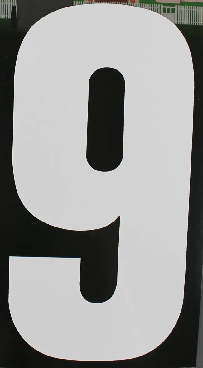 Conacord Reflektierende Klebezahl 9 weiß 170 mm "9"