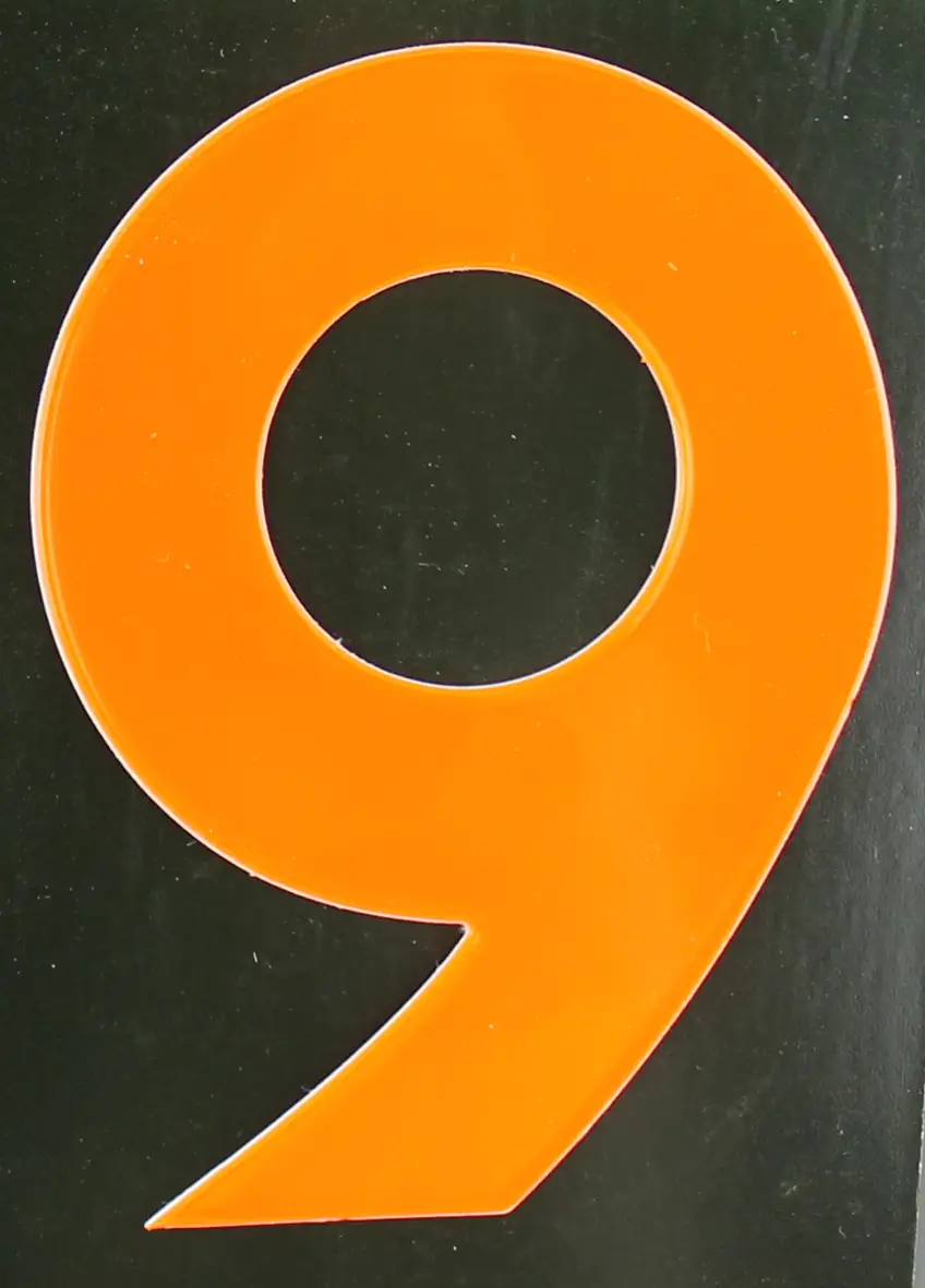 Conacord Reflektierende Klebezahl 9 orange 80 mm "9"